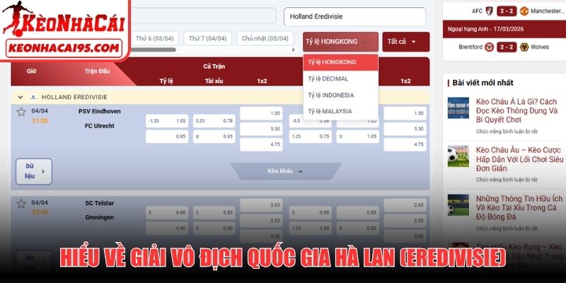 Hiểu về giải vô địch quốc gia Hà Lan (Eredivisie)