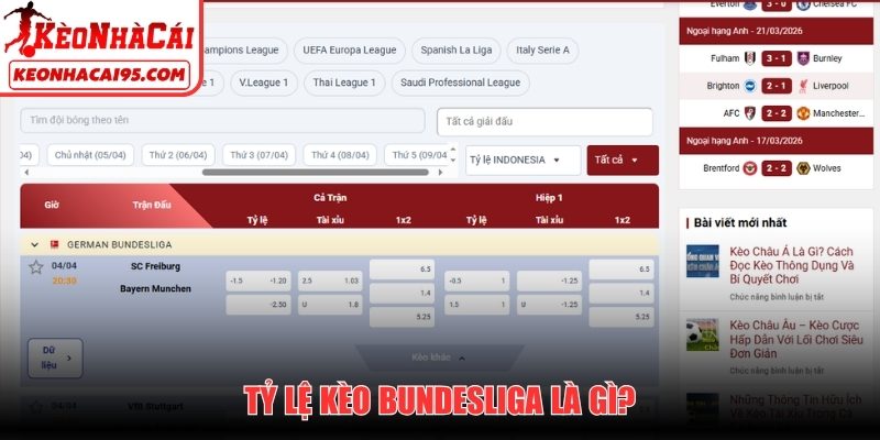 Tỷ lệ kèo Bundesliga là gì?
