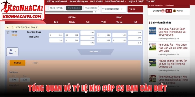 Tổng quan về tỷ lệ kèo Cúp C3 cần biết