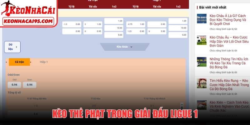 Kèo thẻ phạt trong giải đấu Ligue 1